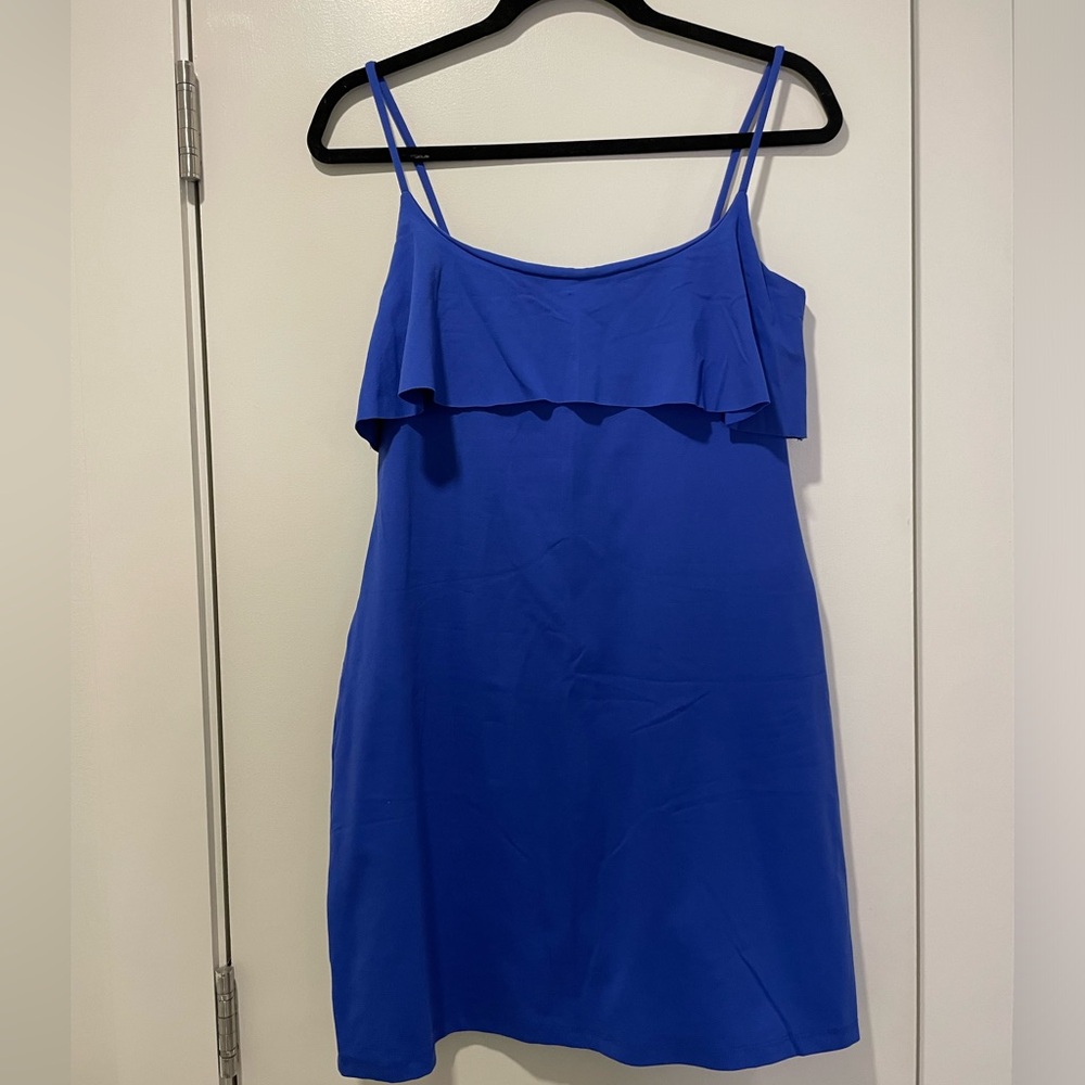 Susana Monaco Royal Blue Dress with Ruffle Top - Size L